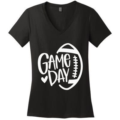 Game Day Football Season Funny Team Sports Women's V-Neck T-Shirt
