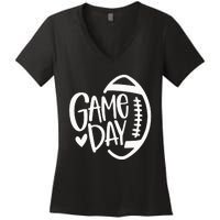 Game Day Football Season Funny Team Sports Women's V-Neck T-Shirt