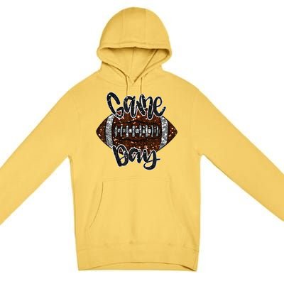 Game Day Football Bling Bling Football Lover Fall Autumn Gift Premium Pullover Hoodie