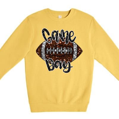 Game Day Football Bling Bling Football Lover Fall Autumn Gift Premium Crewneck Sweatshirt