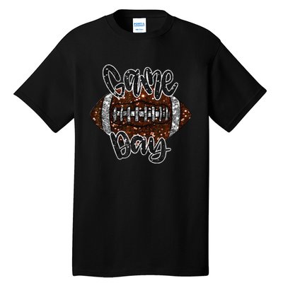 Game Day Football Bling Bling Football Lover Fall Autumn Gift Tall T-Shirt