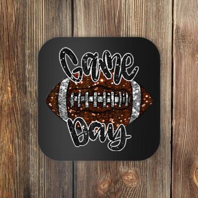 Game Day Football Bling Bling Football Lover Fall Autumn Gift Coaster