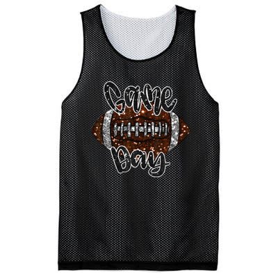 Game Day Football Bling Bling Football Lover Fall Autumn Gift Mesh Reversible Basketball Jersey Tank