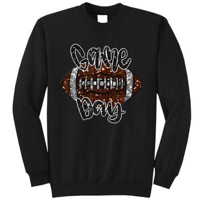 Game Day Football Bling Bling Football Lover Fall Autumn Gift Tall Sweatshirt