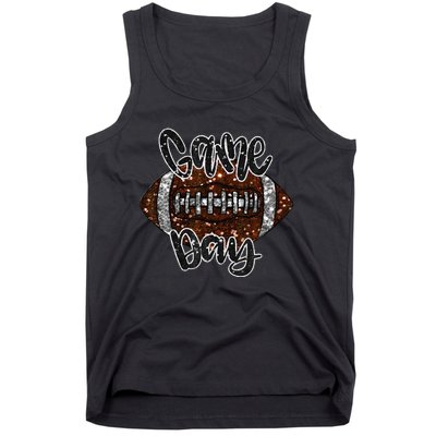 Game Day Football Bling Bling Football Lover Fall Autumn Gift Tank Top