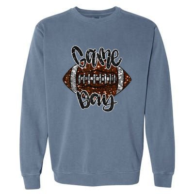 Game Day Football Bling Bling Football Lover Fall Autumn Gift Garment-Dyed Sweatshirt