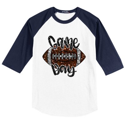 Game Day Football Bling Bling Football Lover Fall Autumn Gift Baseball Sleeve Shirt