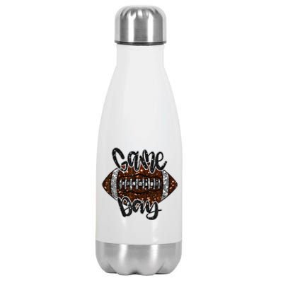 Game Day Football Bling Bling Football Lover Fall Autumn Gift Stainless Steel Insulated Water Bottle