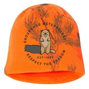 Groundhog Day Funny Quote Funny Gift Respect The Shadow Meteorology Gift Kati - Camo Knit Beanie