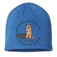 Groundhog Day Funny Quote Funny Gift Respect The Shadow Meteorology Gift Sustainable Beanie