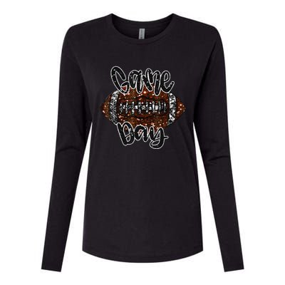 Game Day Football Bling Bling Football Lover Womens Cotton Relaxed Long Sleeve T-Shirt