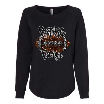 Game Day Football Bling Bling Football Lover Womens California Wash Sweatshirt