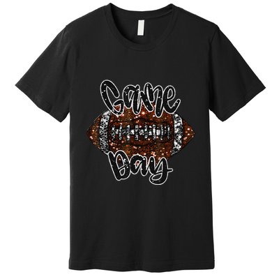 Game Day Football Bling Bling Football Lover Premium T-Shirt