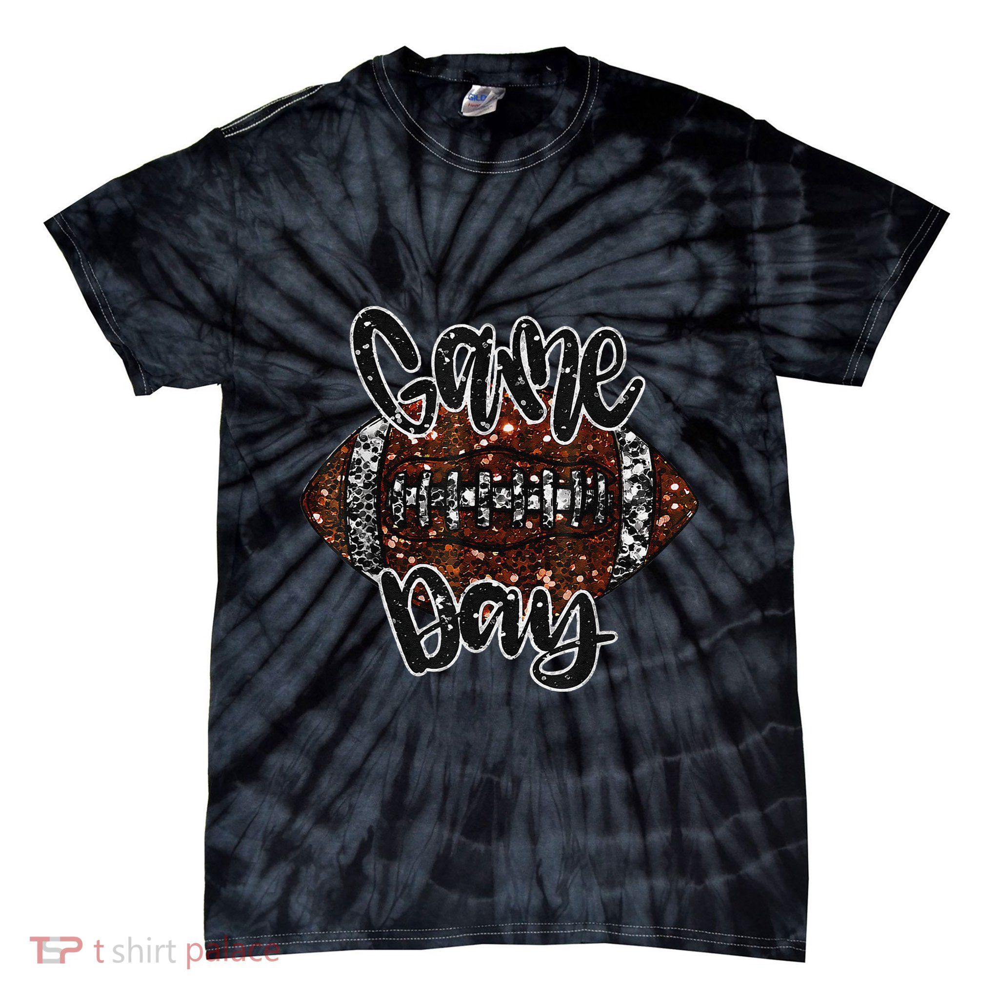 Game Day Football Bling Bling Football Lover Tie-Dye T-Shirt