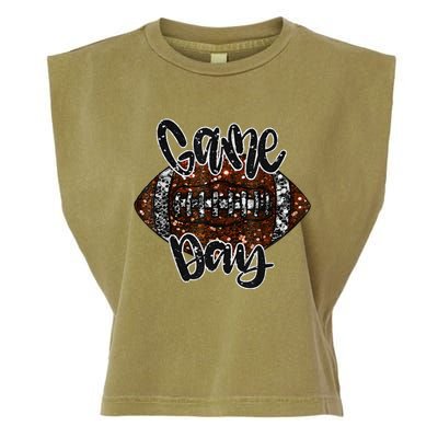 Game Day Football Bling Bling Football Lover Garment-Dyed Women's Muscle Tee