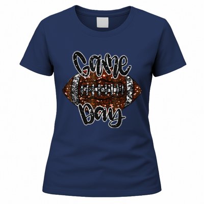 Game Day Football Bling Bling Football Lover Women's T-Shirt