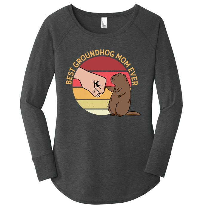 Groundhog Day Funny Quote Best Groundhog Mom Ever Women's Perfect Tri Tunic Long Sleeve Shirt