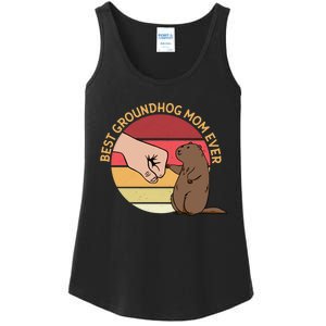 Groundhog Day Funny Quote Best Groundhog Mom Ever Ladies Essential Tank