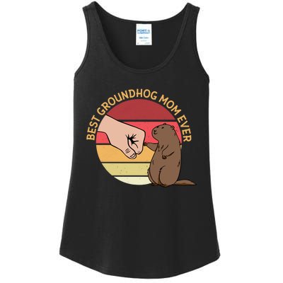 Groundhog Day Funny Quote Best Groundhog Mom Ever Ladies Essential Tank