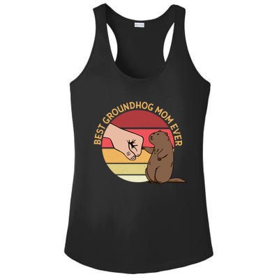 Groundhog Day Funny Quote Best Groundhog Mom Ever Ladies PosiCharge Competitor Racerback Tank