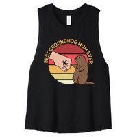 Groundhog Day Funny Quote Best Groundhog Mom Ever Women's Racerback Cropped Tank