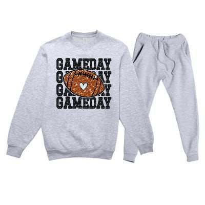 Game Day Football Bling Bling Football Lover Trendy Premium Crewneck Sweatsuit Set