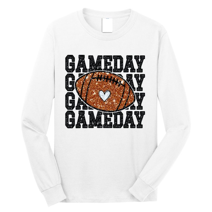 Game Day Football Bling Bling Football Lover Trendy Long Sleeve Shirt