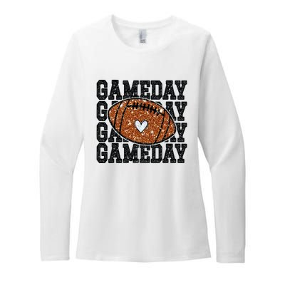 Game Day Football Bling Bling Football Lover Trendy Womens CVC Long Sleeve Shirt