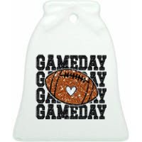 Game Day Football Bling Bling Football Lover Trendy Ceramic Bell Ornament