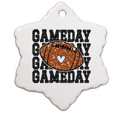 Game Day Football Bling Bling Football Lover Trendy Ceramic Star Ornament