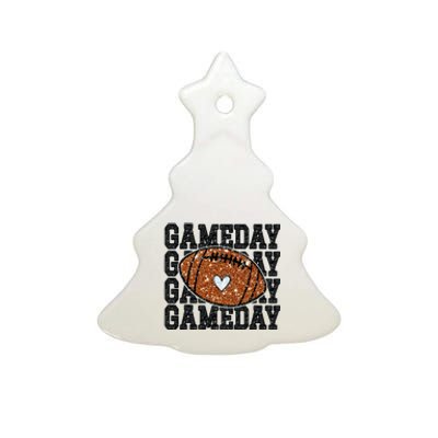 Game Day Football Bling Bling Football Lover Trendy Ceramic Tree Ornament