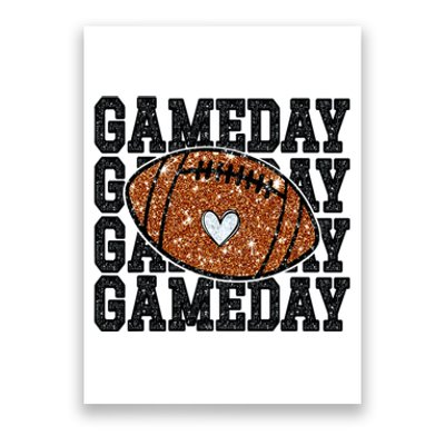 Game Day Football Bling Bling Football Lover Trendy Poster