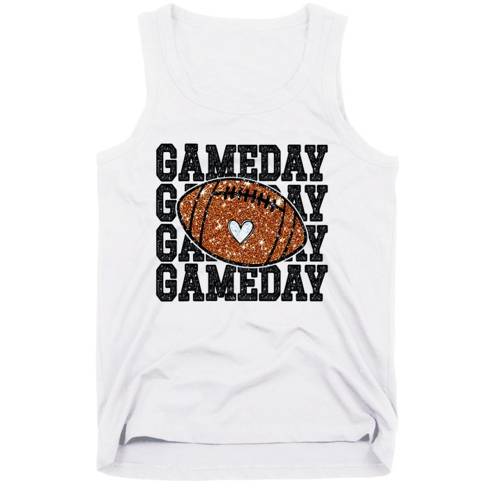 Game Day Football Bling Bling Football Lover Trendy Tank Top