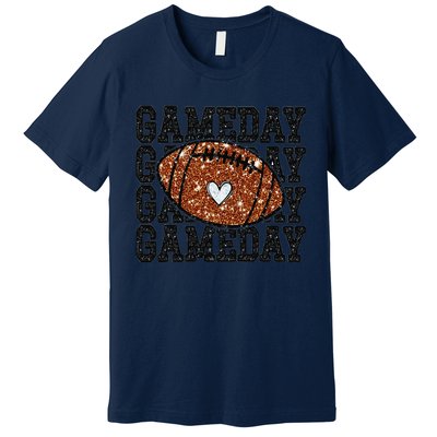 Game Day Football Bling Bling Football Lover Trendy Gift Premium T-Shirt