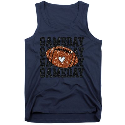 Game Day Football Bling Bling Football Lover Trendy Gift Tank Top