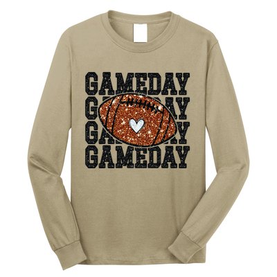 Game Day Football Bling Bling Football Lover Trendy Gift Long Sleeve Shirt