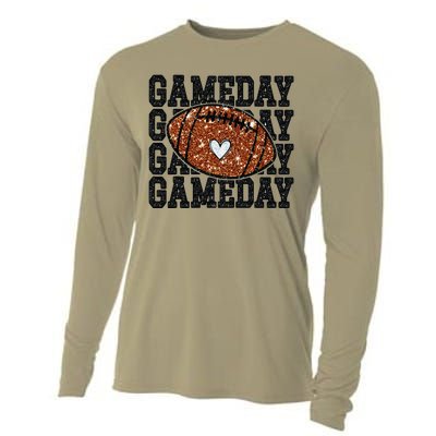 Game Day Football Bling Bling Football Lover Trendy Gift Cooling Performance Long Sleeve Crew