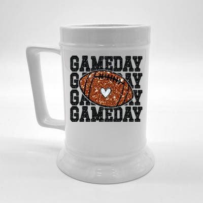 Game Day Football Bling Bling Football Lover Trendy Gift Beer Stein