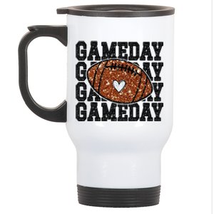 Game Day Football Bling Bling Football Lover Trendy Gift Stainless Steel Travel Mug