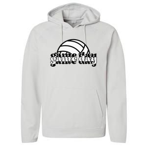 Game Day Funny Team Sports Volleyball Mom Dad Coach Performance Fleece Hoodie