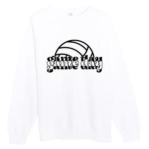 Game Day Funny Team Sports Volleyball Mom Dad Coach Premium Crewneck Sweatshirt