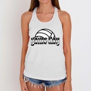 Game Day Funny Team Sports Volleyball Mom Dad Coach Women's Knotted Racerback Tank