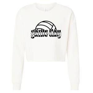 Game Day Funny Team Sports Volleyball Mom Dad Coach Cropped Pullover Crew