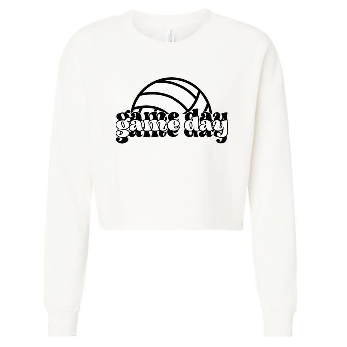 Game Day Funny Team Sports Volleyball Mom Dad Coach Cropped Pullover Crew