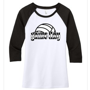 Game Day Funny Team Sports Volleyball Mom Dad Coach Women's Tri-Blend 3/4-Sleeve Raglan Shirt