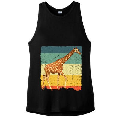 Giraffe Design For Giraffe Okapi Lover Ladies PosiCharge Tri-Blend Wicking Tank