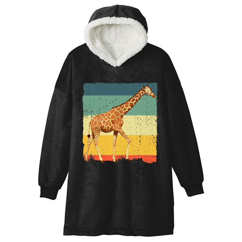 Giraffe Design For Giraffe Okapi Lover Hooded Wearable Blanket