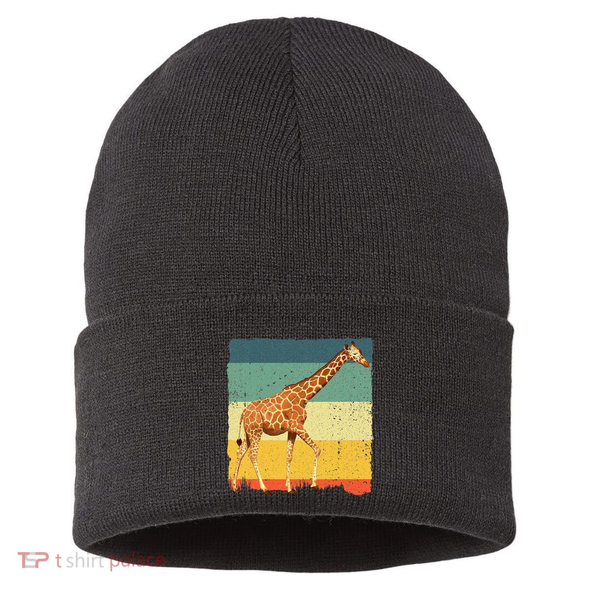 Giraffe Design For Giraffe Okapi Lover Sustainable Knit Beanie