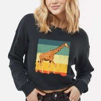 Giraffe Design For Giraffe Okapi Lover Cropped Pullover Crew