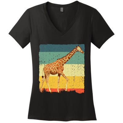 Giraffe Design For Giraffe Okapi Lover Women's V-Neck T-Shirt